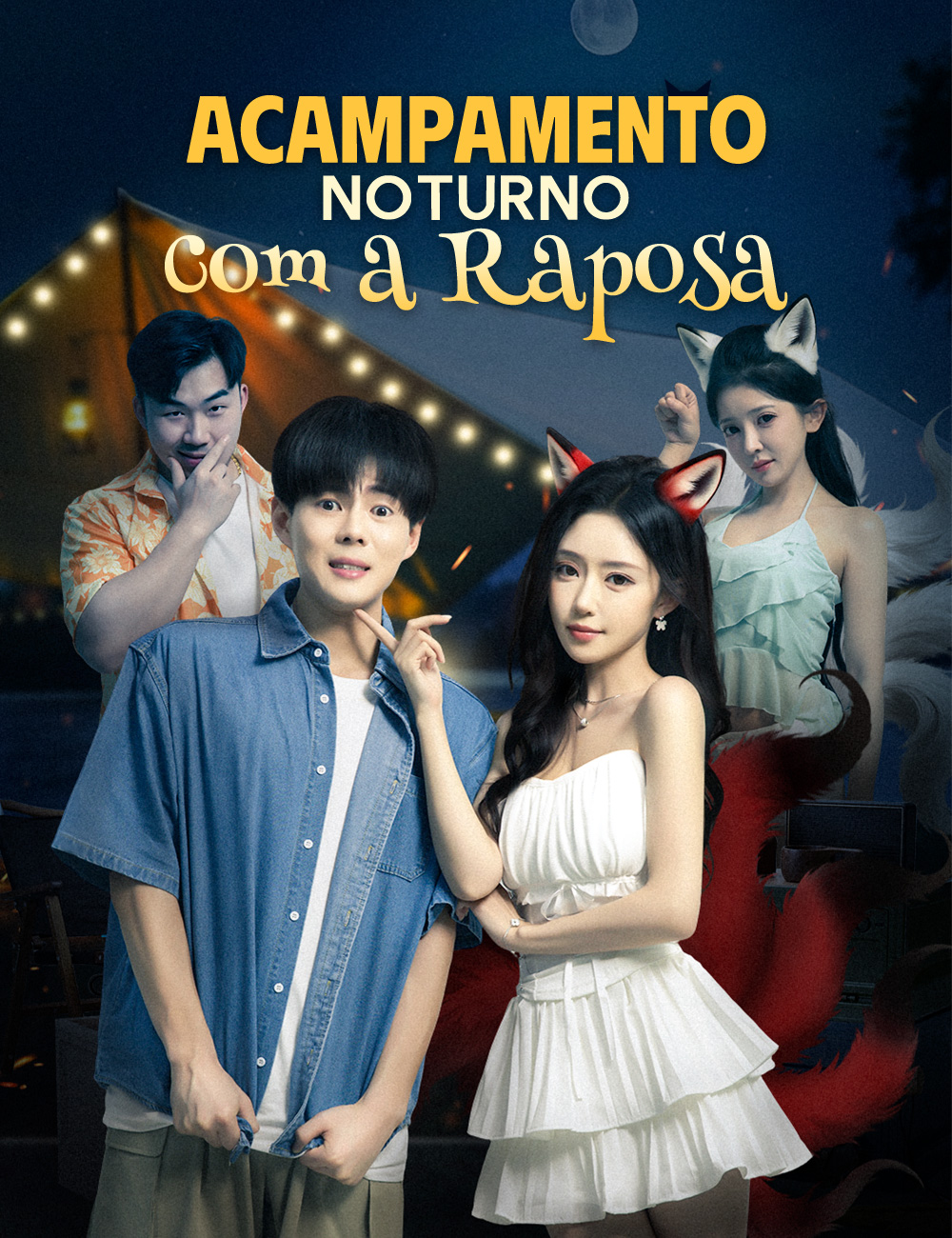 Capa de Acampamento Noturno com a Raposa